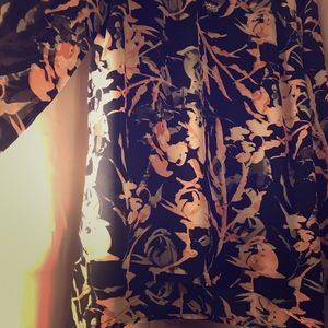 Juicy Couture Navy, Pink and Gray Floral blouse